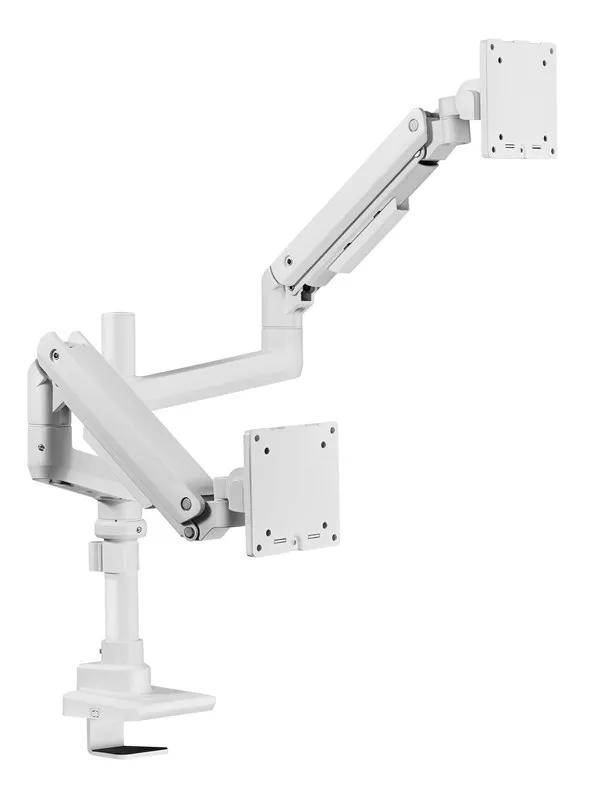 Alterzone  Arm Luxe Duo Tungtveiende Dobbel Monitorarm, Hvit