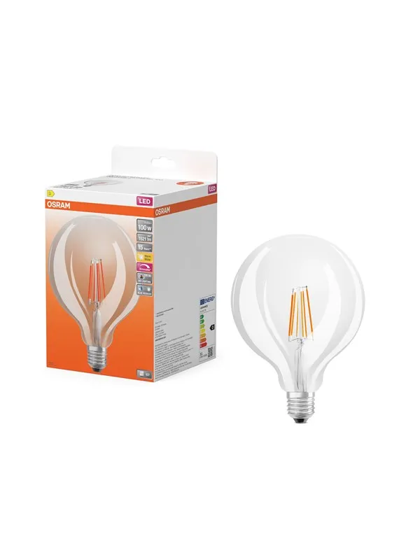 Osram LED-lyspære LED Comfort globe125 filament 1521lm 11W/927 (100W) E27 dimmable E27