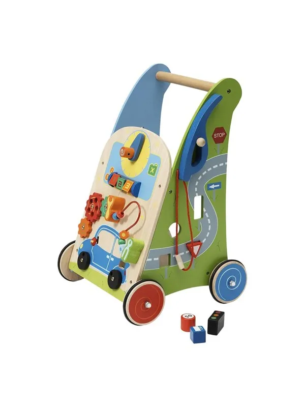 Primi Passi - Wooden Walker with Activity Garage