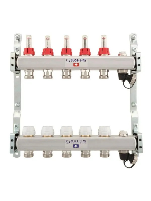 Salus Floor heating manifold 6 slings with flowmeter