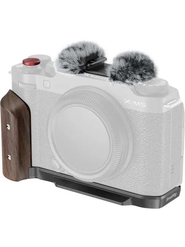 SmallRig L-Shape Mount Plate with Wooden Handle for FUJIFILM X-M5 (Black) 5260