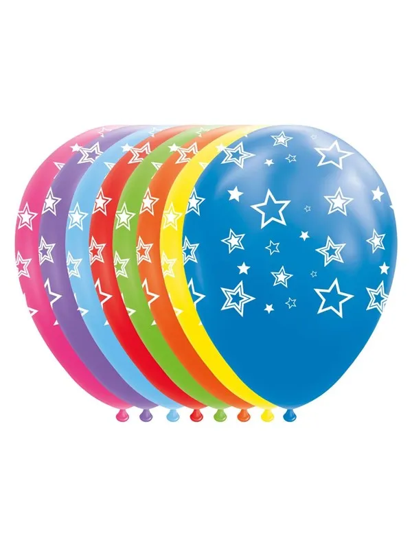 Globos Balloons Stars Mix Colors 30cm 8pcs.