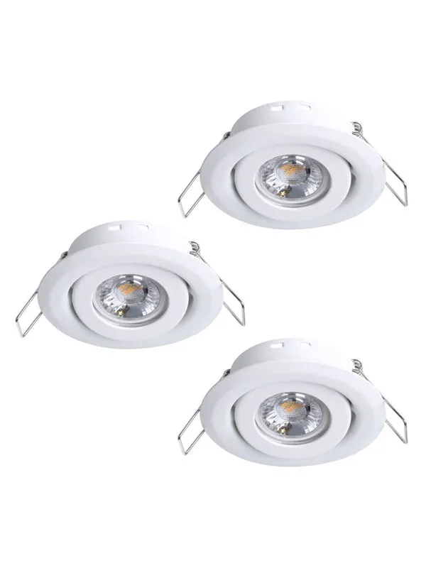 EGLO SALICETO MINI-PUCK INNEBYGD. KIP Ø77 3X350LM 3000K FUKTIG. HVIT