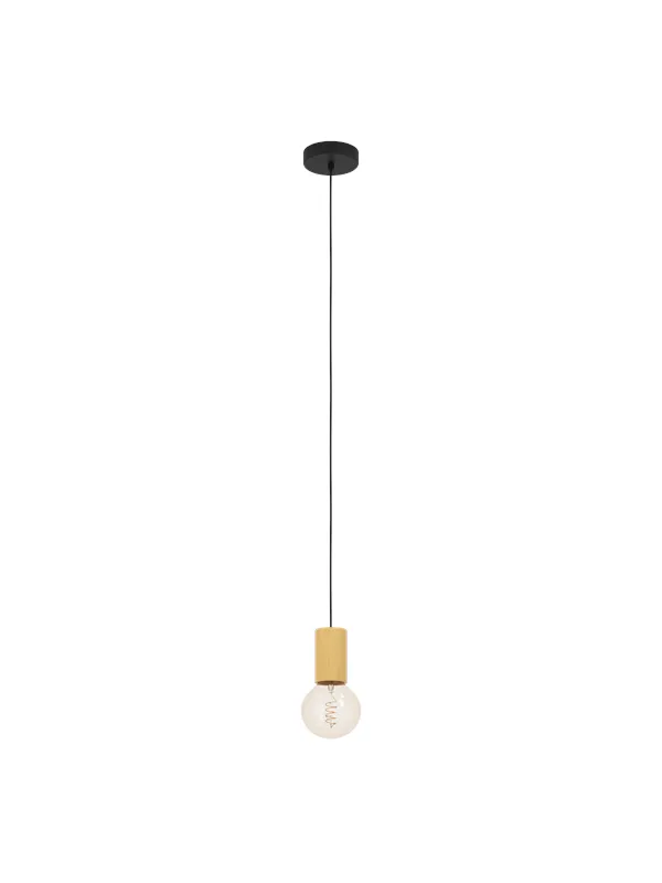 EGLO POZUETA 1 pendant black/wood