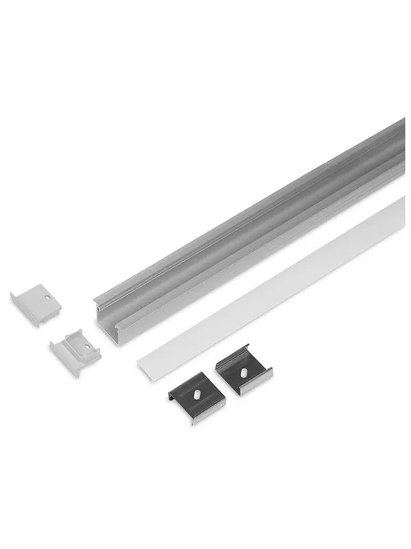 Light Solutions Aluminiumsprofil - Model L (Indbyg) - 20mm LED strip - Alu