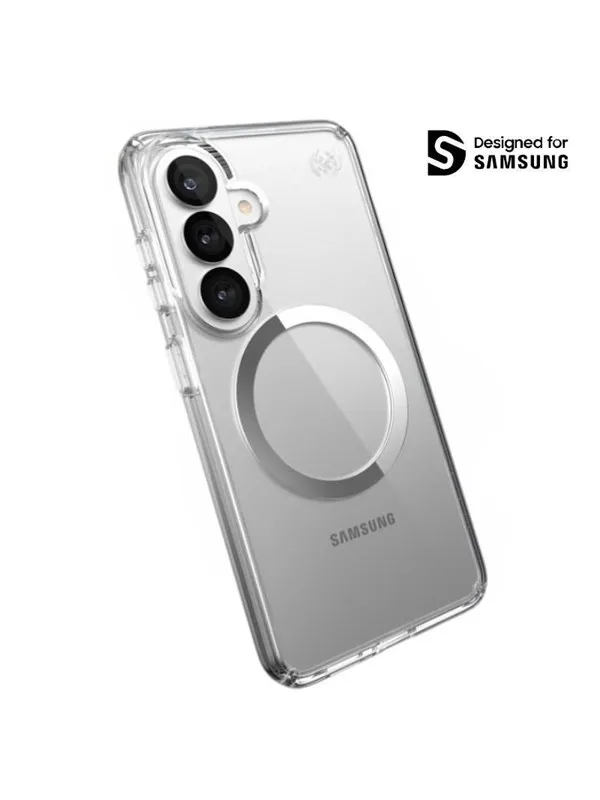 Speck Presidio Perfect-Clear Magnet - Samsung Galaxy S26 MagSafe Case - Clear/Clear/Silver