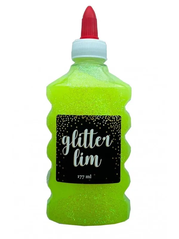 Hobby Mate Glitter Glue Pastel YELLOW 177 ml