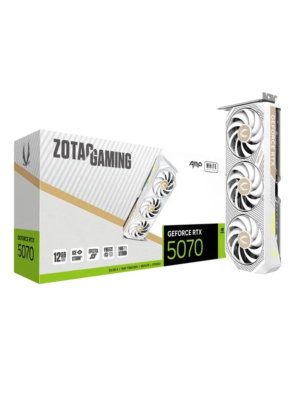 ZOTAC GeForce RTX 5070 AMP White - 12GB GDDR7 RAM - Grafikkort