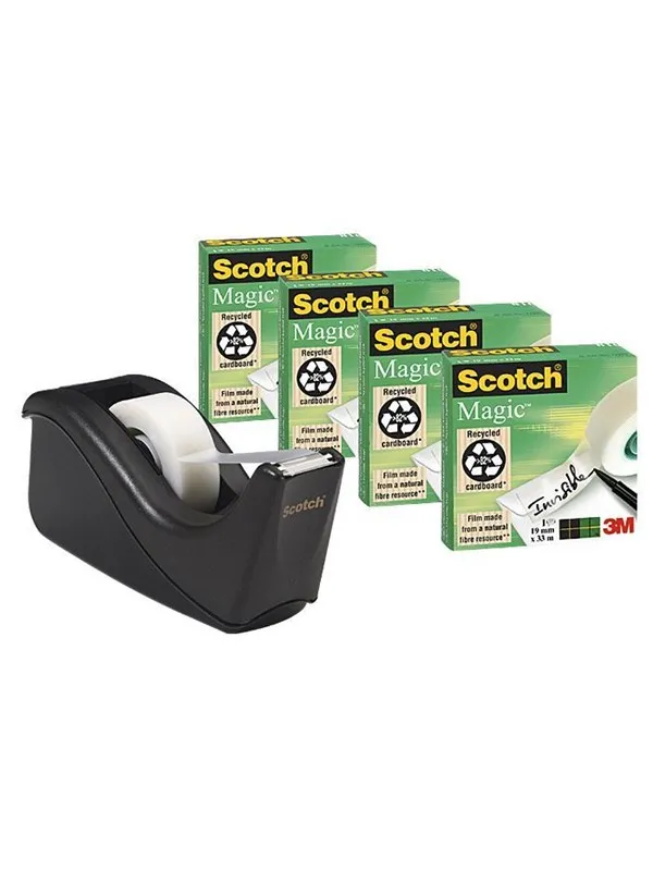 3M Table Dispenser C60 +4 pcs. 19mmx33m black