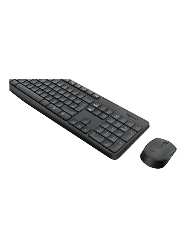Logitech MK235 - keyboard and mouse set - Portuguese Input Device - Tastatur & Mussett - Portugisisk - Svart