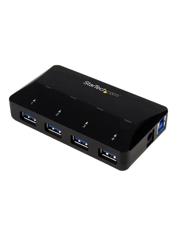 StarTech.com USB 3.0 Hub 4-Port plus Dedicated Charging Port USB-hub - USB 3.2 - 4 porter - Svart