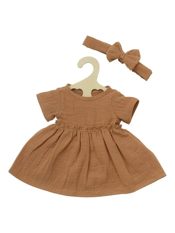 Heless Doll dress Brown with Ruffles 35-45 cm