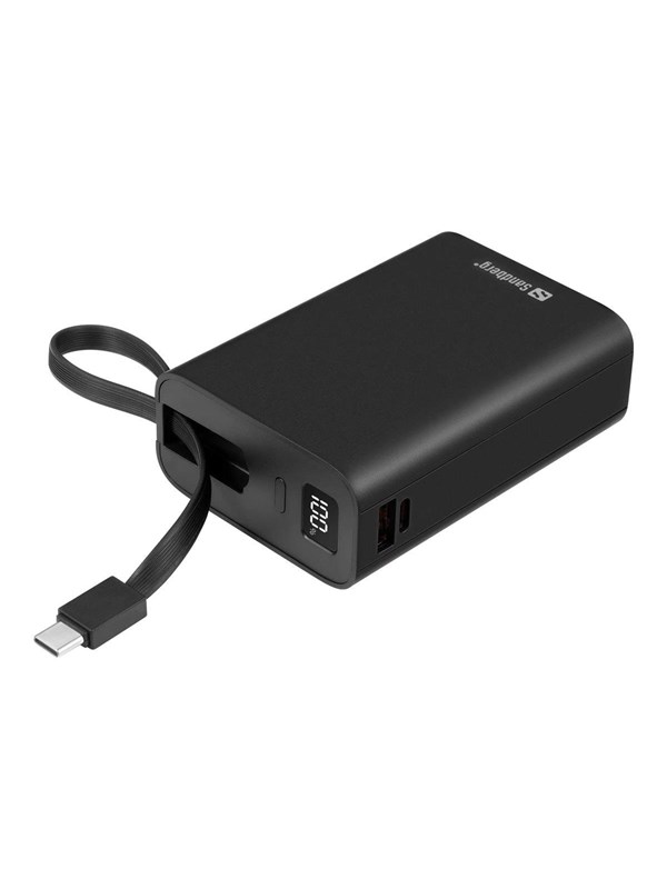 Sandberg Powerbank 20000 PD20W Connect Nødlader - Svart - 20000 mAh
