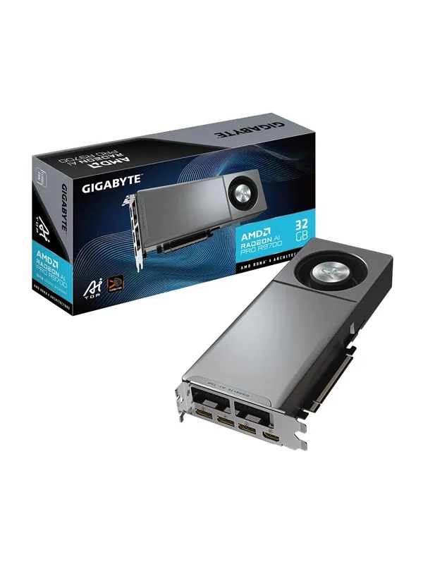 GIGABYTE Radeon AI Pro R9700 AI TOP - 32GB GDDR6 RAM - Grafikkort