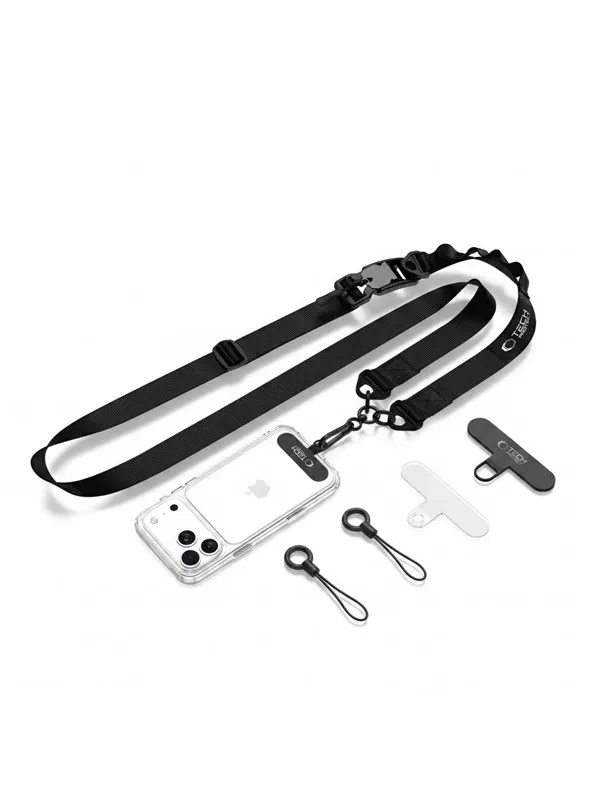 Tech-Protect  C9S Rope Crossbody Phone Lanyard - Black