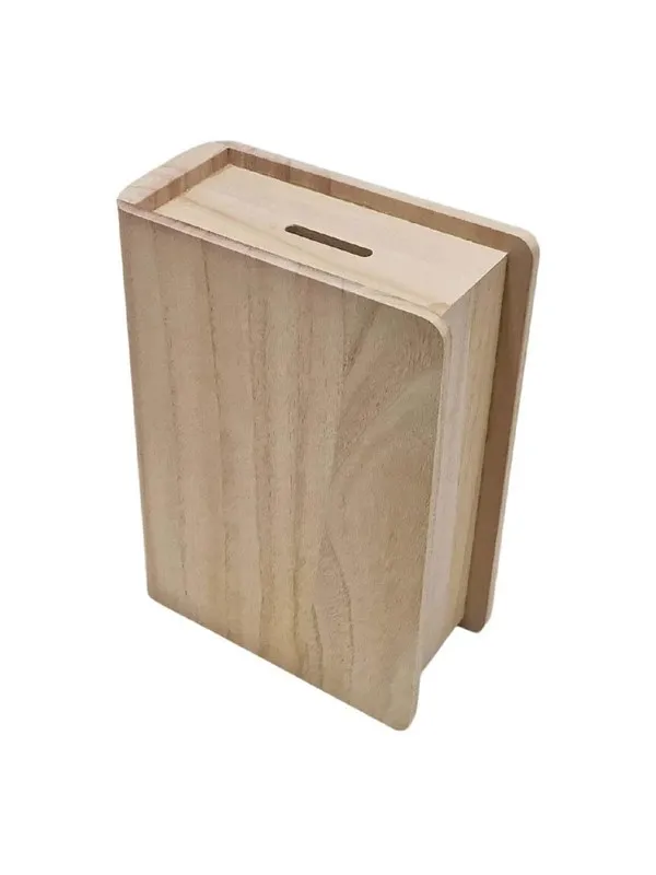Playwood Wooden Money Box Book Shape Paulownia