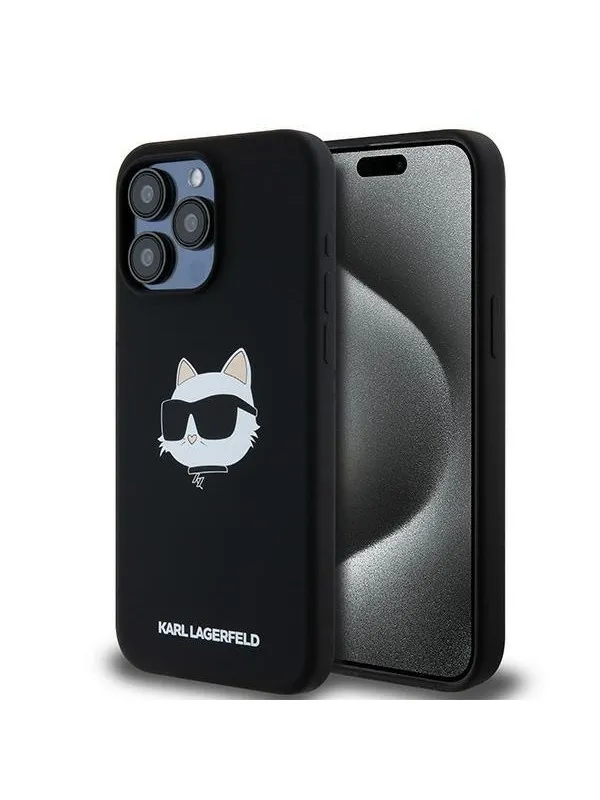 Karl Lagerfeld Silicone Choupette Head MagSafe case for iPhone 15 Pro Max - black