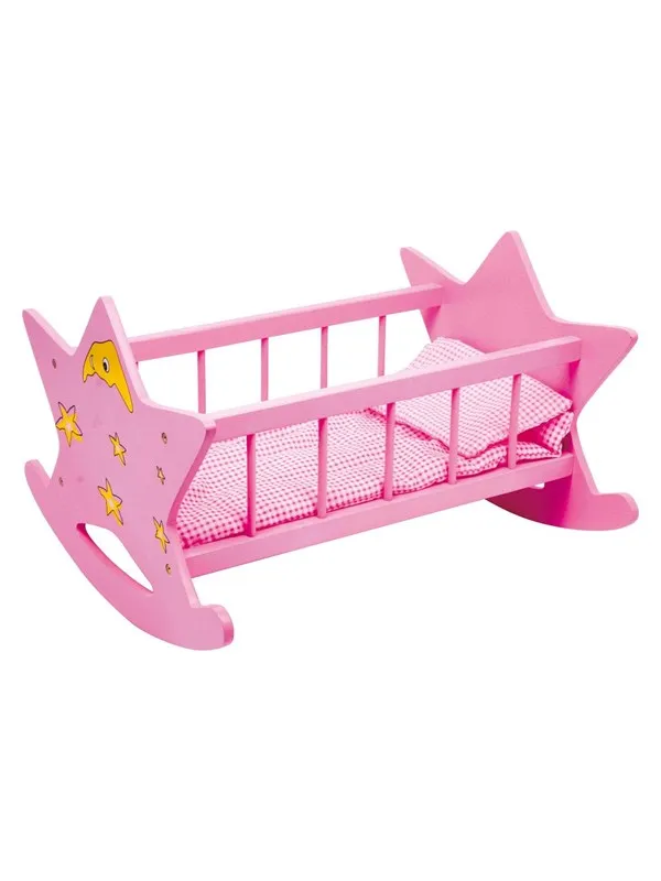 Small Foot - Wooden Doll Bed Star Pink