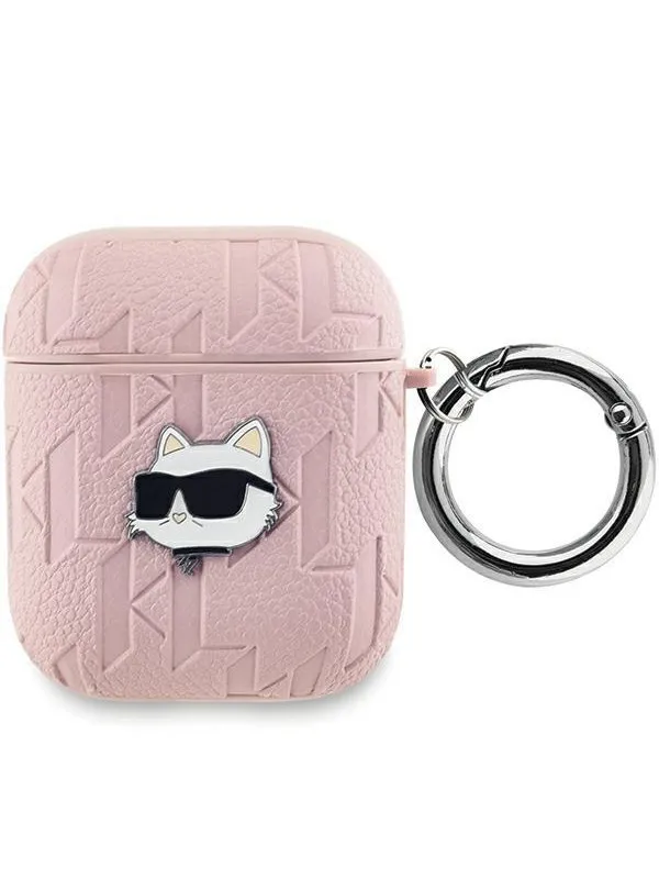 Karl Lagerfeld Monogram Choupette Head case for AirPods 1 / 2 - pink