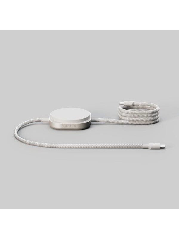 ZENS Charging Cable USB C-C Pro 2 - Magnetic Wireless Charger - White