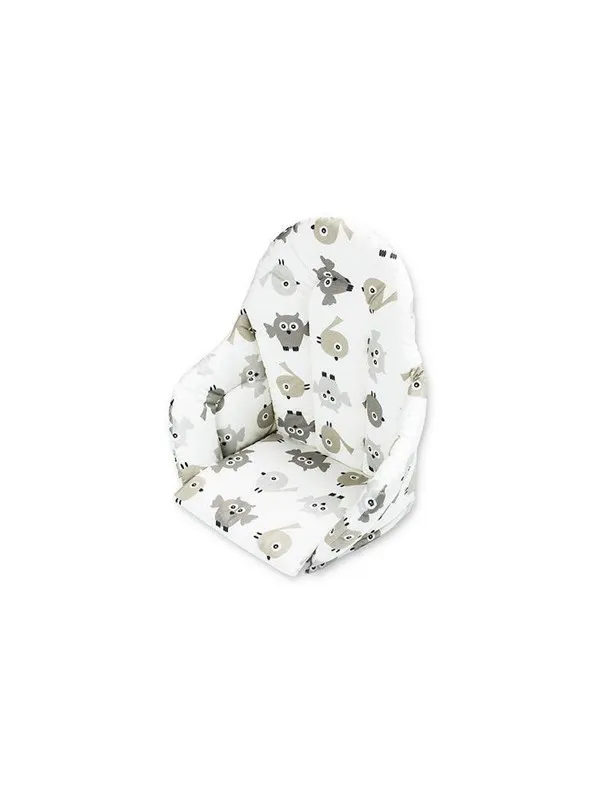 Anne & Mikael high chair cushion gray owl pattern