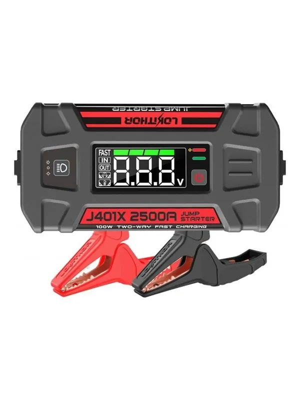 Lokithor Jump starter J401X - 2500A 12V 74Wh Nødlader - Svart - 20000 mAh
