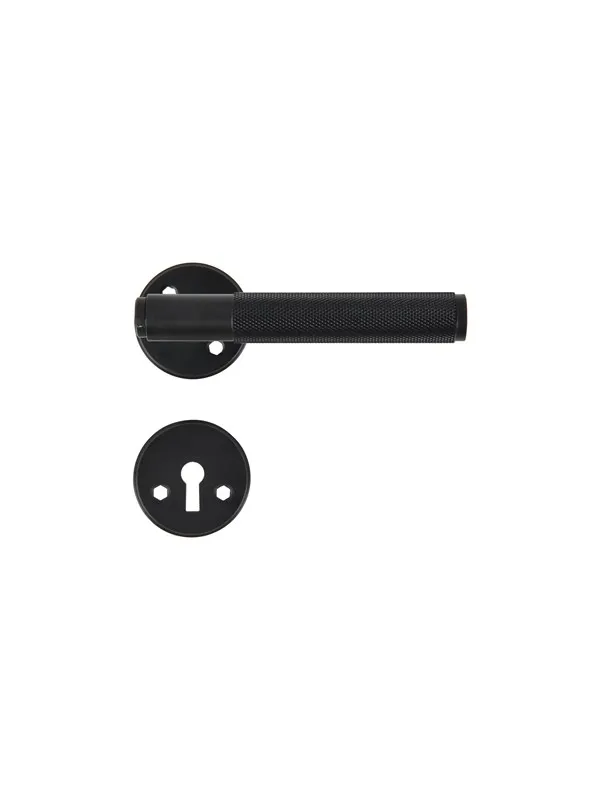 Home>it door handle knurled 19 mm. matt black