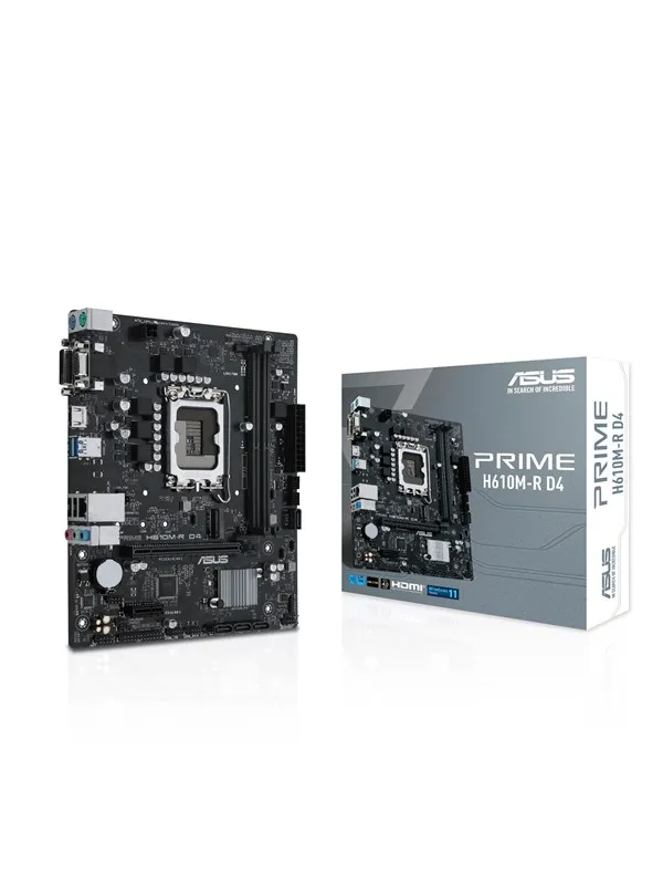ASUS PRIME H610M-R D4 Hovedkort - Intel H610 - Intel LGA1700 socket - DDR4 RAM - Micro-ATX