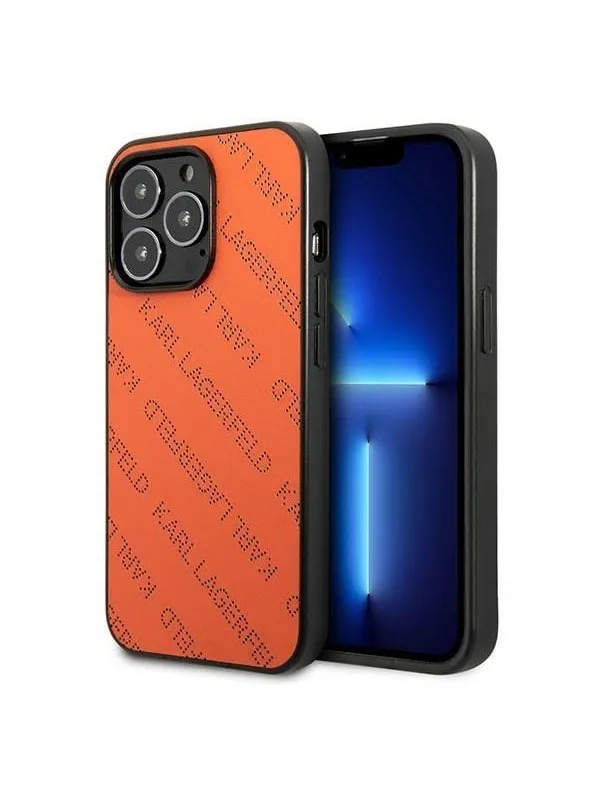 Karl Lagerfeld Perforated Allover Case for iPhone 13 Pro / 13 6.1" - Orange