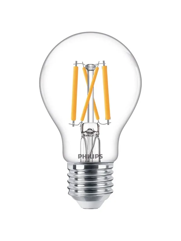 Philips LED-lyspære Standard 5W/922-927 (40W) Clear WarmGlow Dimmable E27