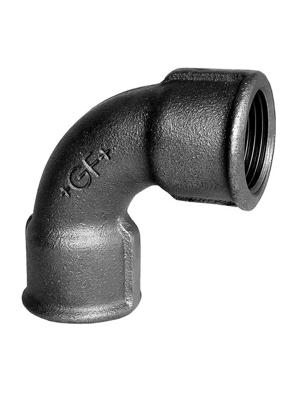+GF+ short bend 90° black 3/8'' socket-socket
