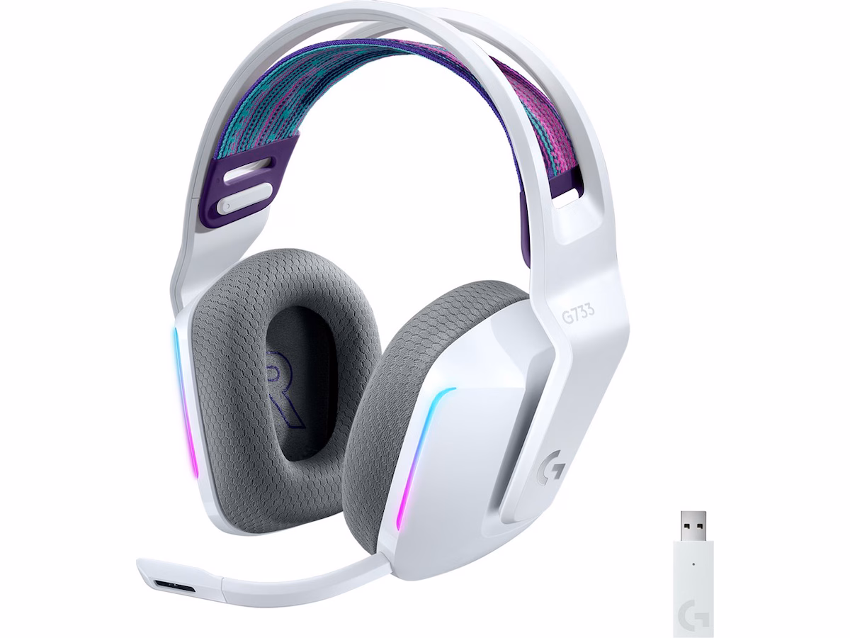 Logitech G733 LIGHTSPEED Trådløst Gaming Headset (hvit).
