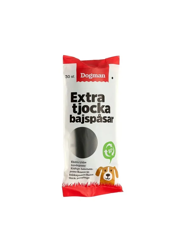 Dogman Ekstra tykke hundeposer (30-pakning)