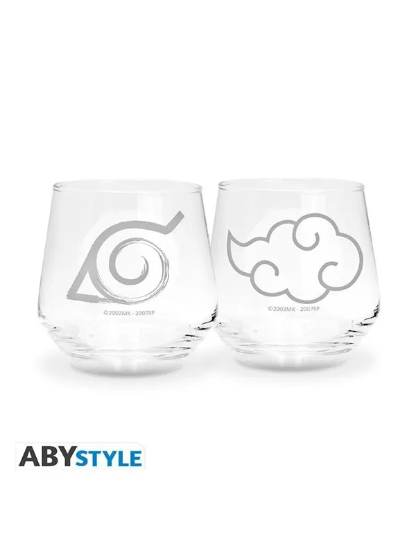 ABYstyle - NARUTO SHIPPUDEN - 2 Glass Set - Konoha & Akatsuki x2 - Glass