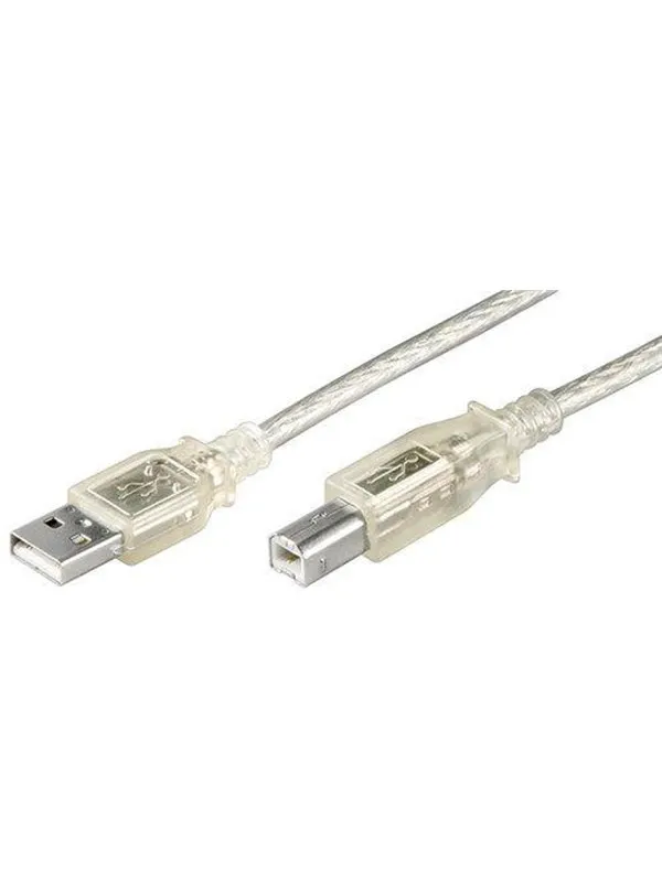Pro USB-A <-> USB-B 2.0 - 3m - Transparent