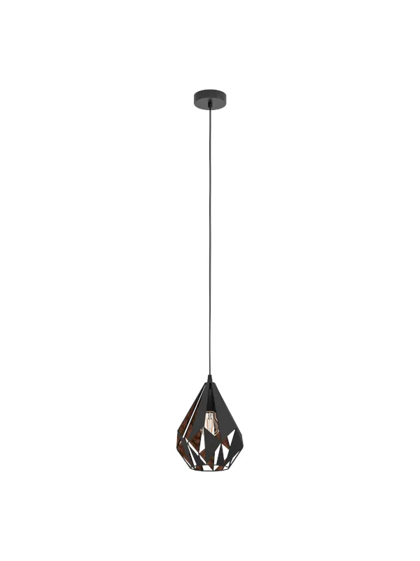 EGLO CARLTON 1 pendant Ø205 mm black/copper