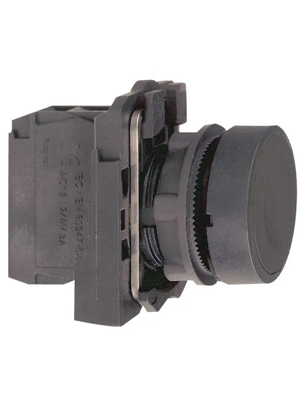 Schneider Electric Harmony push button complete with spring return and flat touch surface in black color 1xno xb5aa21