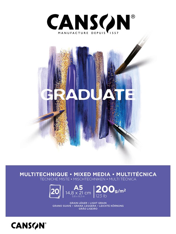 Canson Graduate Mixed Media Pad A5 200G 20 SH