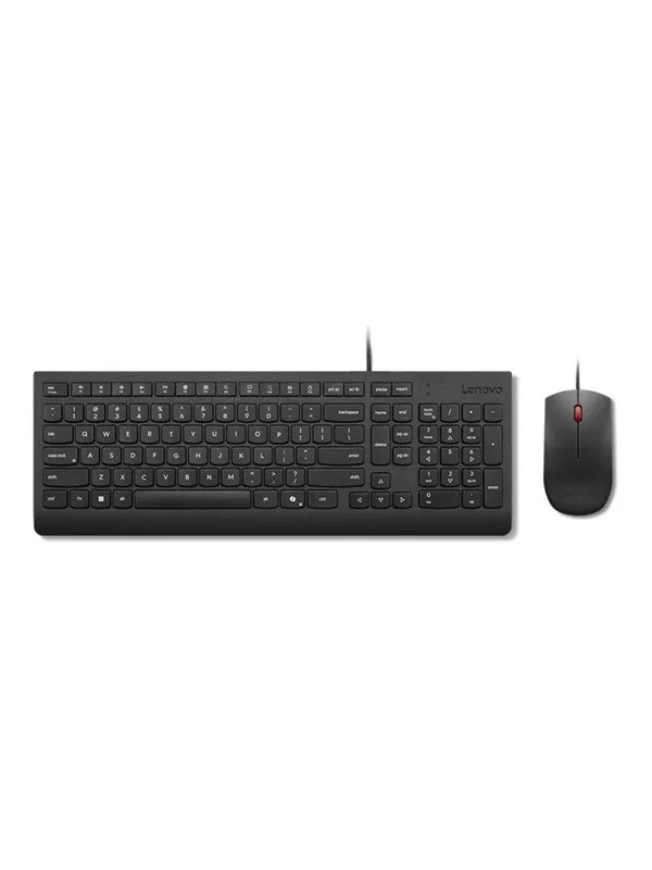 Lenovo Essential Wired Combo - keyboard and mouse set Input Device - Tastatur & Mussett - Engelsk (Storbritannia) - Svart