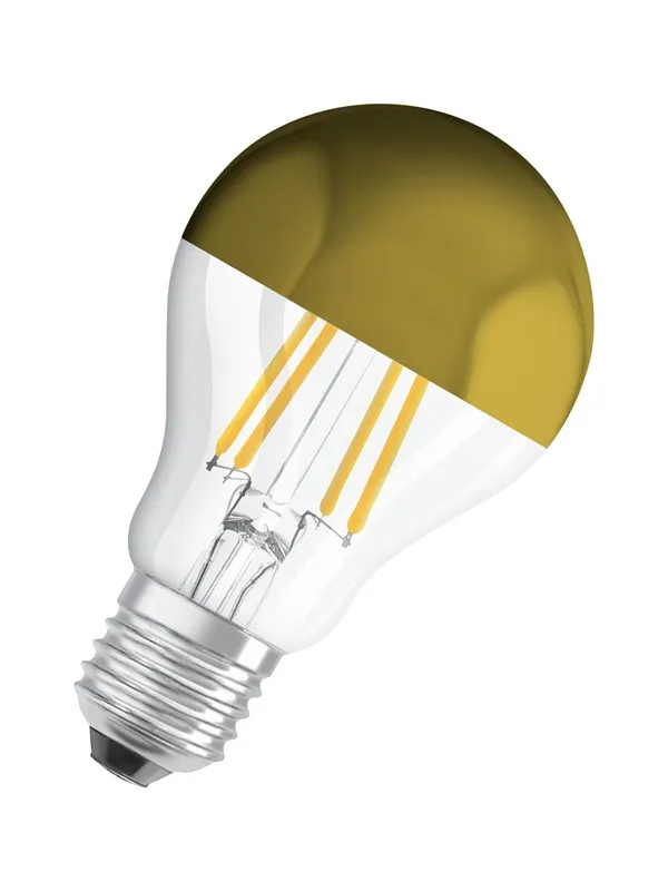 Osram LED-lyspære Standard 7W/827 (50W) filament clear mirror gold E27