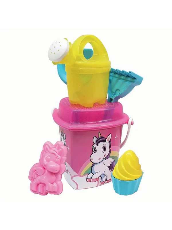 Androni Bucket Beach Set Unicorn 8pcs.