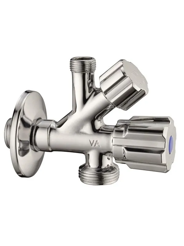 Unite stop/control valve 3/4" x 1/2" x 3/8" with 77 mm rosette
