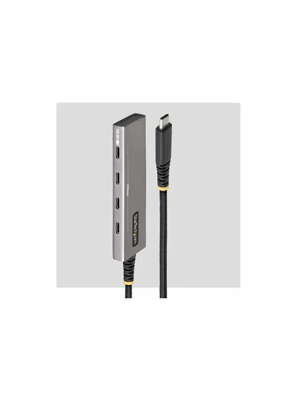 StarTech.com Startech - hub - 4-port 10 Gbps 100 W PD charging overcurrent protection PCR aluminium - 4 ports USB-hub - USB 3.2 - 4 porter - Grå
