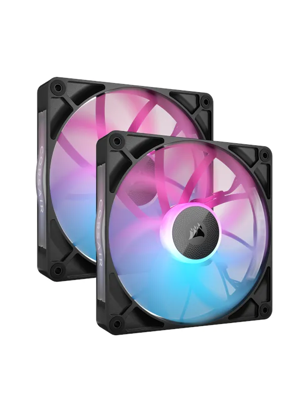 Corsair iCUE LINK RX140 RGB 2-pack - Kabinettvifte - 140mm - Svart med RGB LED-lys - 36 dBA