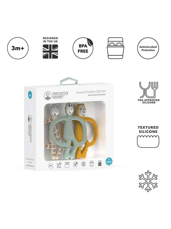 Matchstick Monkey Animal Teether Gift Set