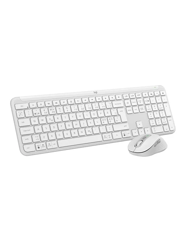 Logitech Signature Slim Combo MK950 - Off-White - Tastatur & Mussett - Nordisk - Hvit