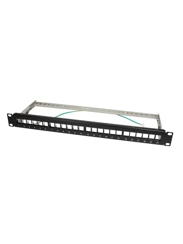 LogiLink 19" Patch panel for 24 keystone jacks 1U unloaded black