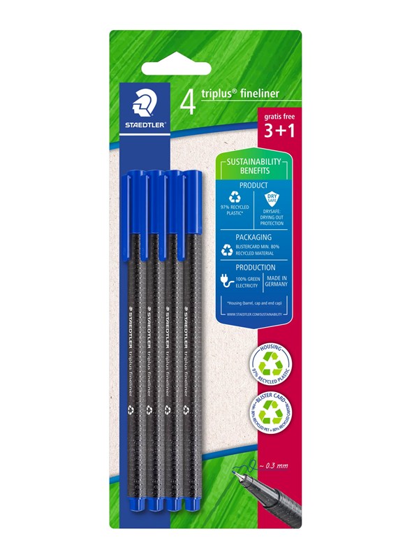 Staedtler Fineliner triplus blue 4pcs Bc