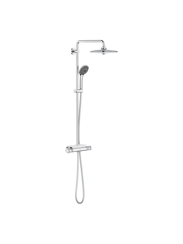 Grohe Vitalio Joy System 260, Dusjsystem med termostatisk blandebatteri for veggmontering, krom