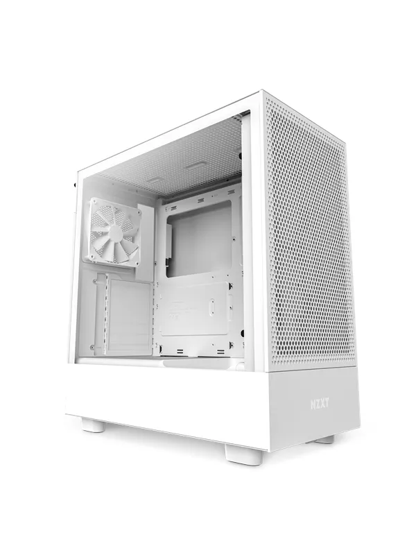 NZXT H5 Flow Matte White - Kabinett - Miditower - Hvit